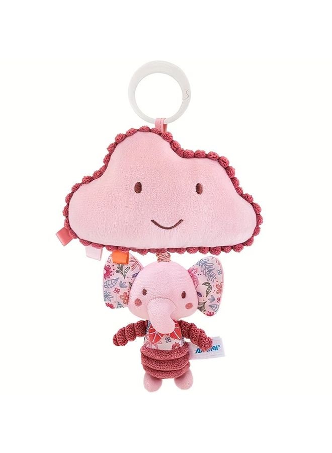 Clouds Musical Stuffed Animal Toy Soft Pink Texture For Babies 0 3 Years Pushchair Stroller Car Seat Gift - Image 1